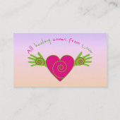 Alle genezing komt uit liefde visitekaartje (Achterkant)