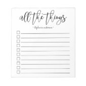 Alle gepersonaliseerde dingen met de hand notitieblok (Voorkant)