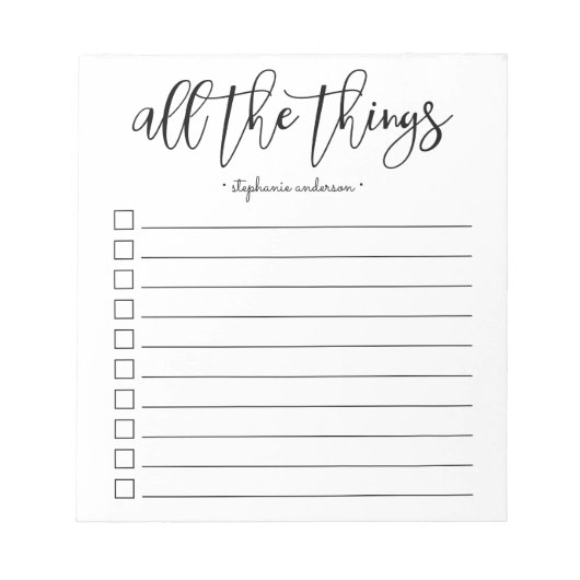 Alle gepersonaliseerde dingen met de hand notitieblok (Voorkant)