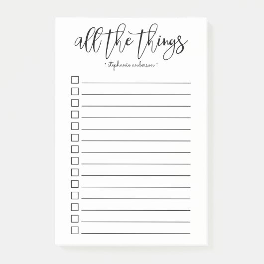 Alle gepersonaliseerde dingen met de hand post-it® notes (Voorkant)