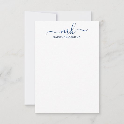 Alle gepersonaliseerde kleuren Initialen en naampl Bedankkaart (Voorkant)