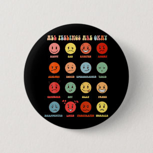 Alle gevoelens zijn oké Geestelijke gezondheidspro Ronde Button 5,7 Cm