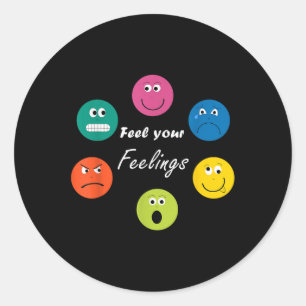 Alle gevoelens zijn oké Mental Health Awareness Mo Ronde Sticker