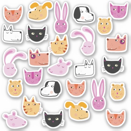 Alle gezelschapsdieren sticker (Voorkant)