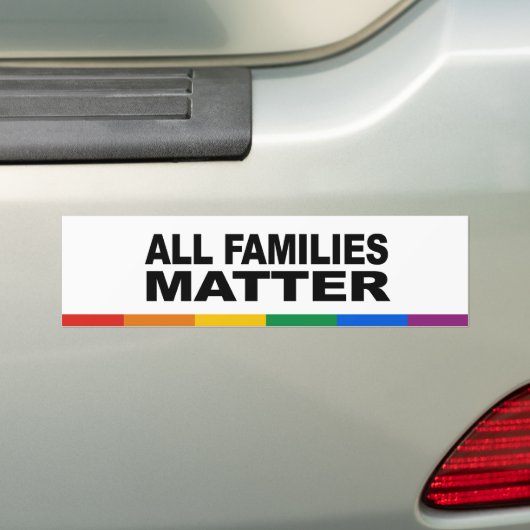 Alle gezinnen zijn belangrijk bumpersticker (Op auto)