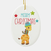 Alle Giraffe Kinder kerstmis Keramisch Ornament (Achterkant)
