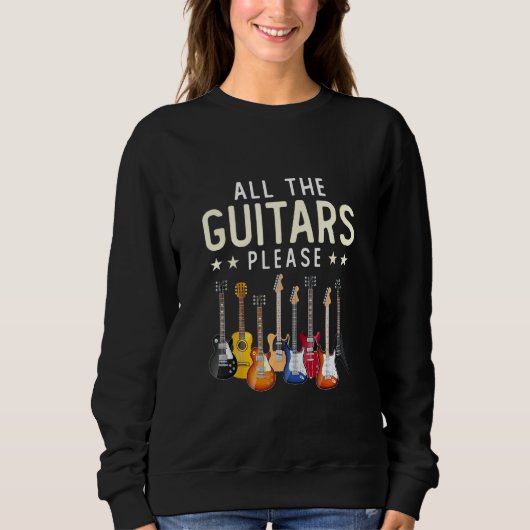 Alle gitaren, Shirt voor mannen en vrouwen (Voorkant)
