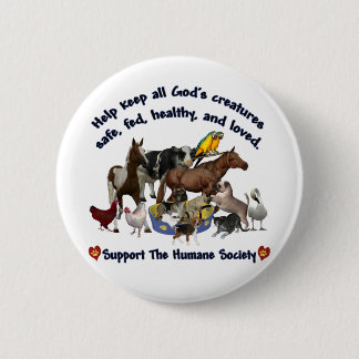 Alle goden creëren de Humane Society Ronde Button 5,7 Cm