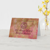 ALLE GOEDE DAGEN BEGINNEN SOBER Sobriety Recovery Kaart (Gele Bloem)