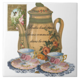 Alle goede dingen beginnen in de keuken tegeltje