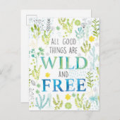 Alle goede dingen zijn vrij en vrij briefkaart (Voorkant / Achterkant)