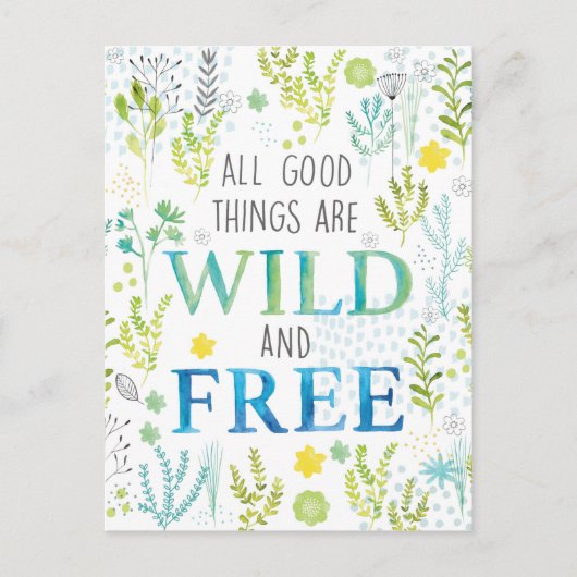 Alle goede dingen zijn vrij en vrij briefkaart (Voorkant)