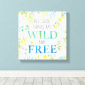 Alle goede dingen zijn vrij en vrij canvas afdruk (Insitu (Houten vloer))