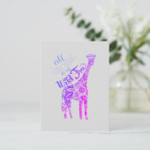 "Alle goede dingen zijn vrij en vrij" Giraffe Brie Briefkaart (Staand voorkant)