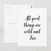Alle goede dingen zijn Wilde en Vrije Citaat Briefkaart (Voorkant / Achterkant)