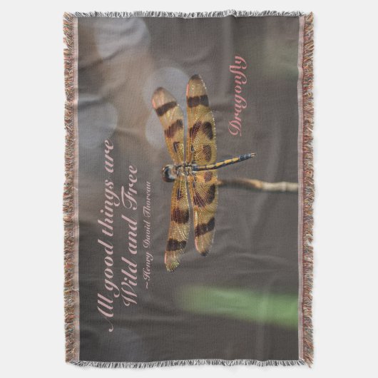 Alle goede dingen zijn Wilde en Vrije Dragonfly Deken (Voorkant Verticaal)