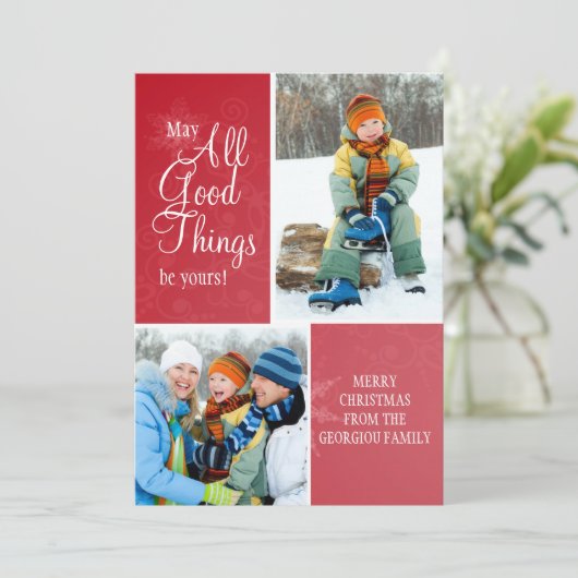 Alle goede feestdagen feestdagenkaart (Staand voorkant)