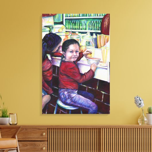 Alle goede meisjes halen ijskap canvas afdruk (Insitu (Woonkamer))