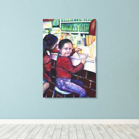 Alle goede meisjes halen ijskap canvas afdruk (Insitu (Houten vloer))