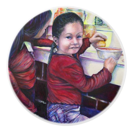 Alle goede meisjes halen ijskap keramische knop (Voorkant)