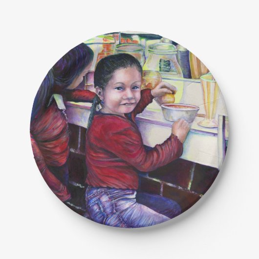 Alle goede meisjes halen ijskap papieren bordje (Voorkant)