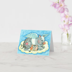 ALLE GOEDE PIGLETS GAAN NAAR HEAVEN, PIG ANGELS Bl Kaart