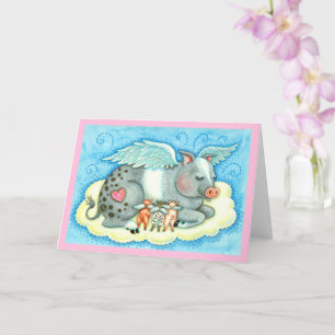 ALLE GOEDE PIGLETS GAAN NAAR HEAVEN, PIG ANGELS Bl Kaart