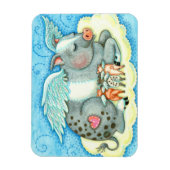 ALLE GOEDE PIGLETS GAAT NAAR HEEVEN, KUTE PIG ANGE MAGNEET (Verticaal)