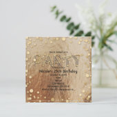 Alle Gold Glam Faux Folie Confetti Party Uitnodigi Kaart (Staand voorkant)
