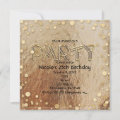 Alle Gold Glam Faux Folie Confetti Party Uitnodigi Kaart (Voorkant)