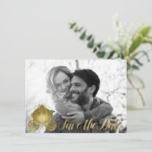 Alle Gold Princess Storybook Carriage Save the Dat Kaart (Staand voorkant)