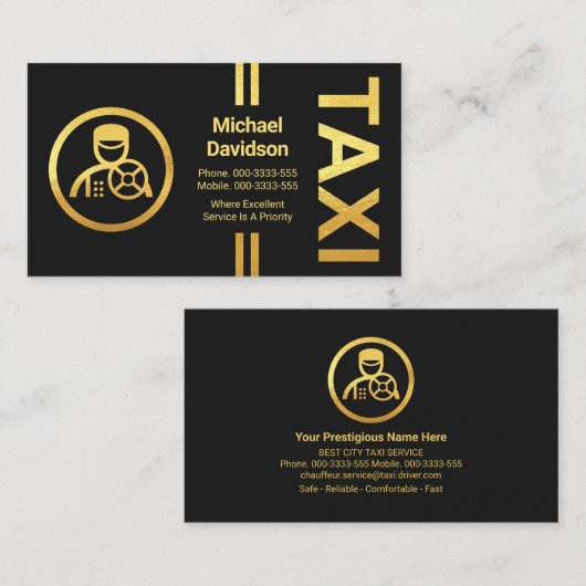 Alle Gold Vertical Lines Driver Visitekaartje (Voorkant / Achterkant)