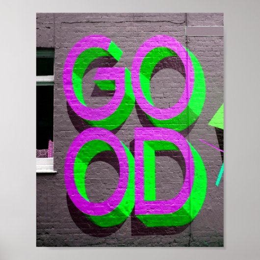 Alle GOOD neon Paars Green Poster (Voorkant)