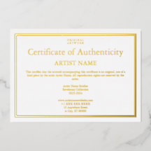 Alle Gouden Folie Certificaat van Echtheid Kunst