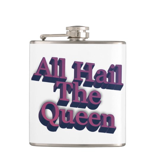 Alle groeten de koningin 3D tekst Heupfles (Voorkant)