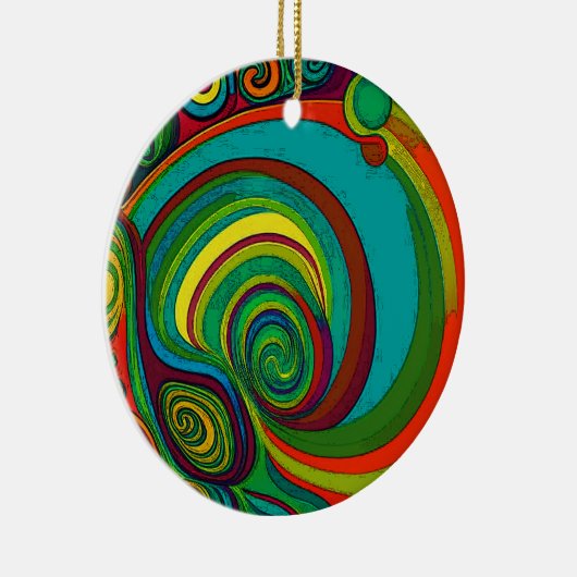 Alle Groovy kleuren 1110 Keramisch Ornament (Rechts)