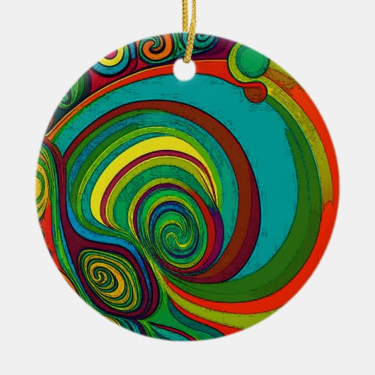Alle Groovy kleuren 1110 Keramisch Ornament (Voorkant)