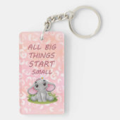 Alle grote dingen beginnen klein sleutelhanger (achterkant)