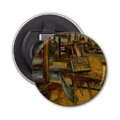 Alle grote schilderijen beginnen met één penseelst button flesopener (Voorkant)