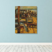 Alle grote schilderijen beginnen met één penseelst canvas afdruk (Insitu (Houten vloer))