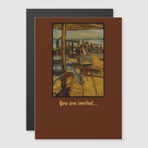 Alle grote schilderijen beginnen met één penseelst magnetische uitnodiging