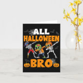 Alle Halloween Bro Dabbing Skeleton Jack O Lantern Kaart (Gele Bloem)
