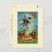Alle Halloween Greetings Flying Witch Briefkaart (Voorkant / Achterkant)
