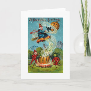 Alle Halloween Greetings Flying Witch Kaart