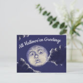 Alle Hallowe'en Groeten Moon Briefkaart (Staand voorkant)