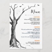 Alle Hallows Eve Halloween Oranje Roos Platte Menu (Voorkant)