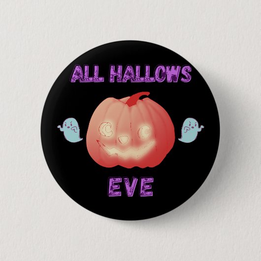 Alle Hallows Eve Halloween Pumpkin en geesten Ronde Button 5,7 Cm (Voorkant)