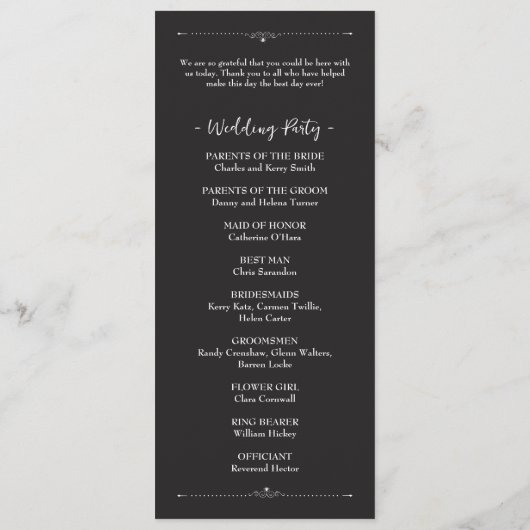 Alle Hallows Eve Halloween Roos bruiloft Programmakaart (Achterkant)