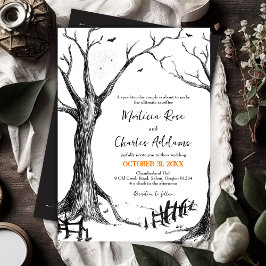 Alle Hallows Eve Halloween Tree bruiloft uitnodigi Kaart