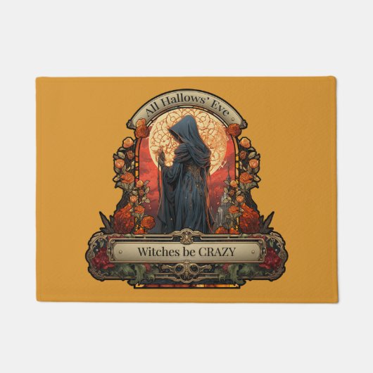 Alle Hallow's Eve Witches Be Crazy Quote Halloween Deurmat (Voorkant)